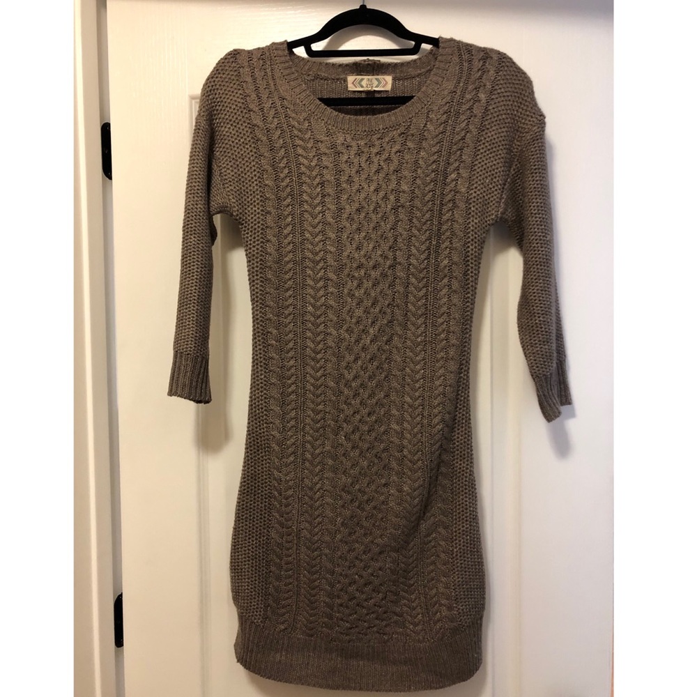 Grey sweater dress